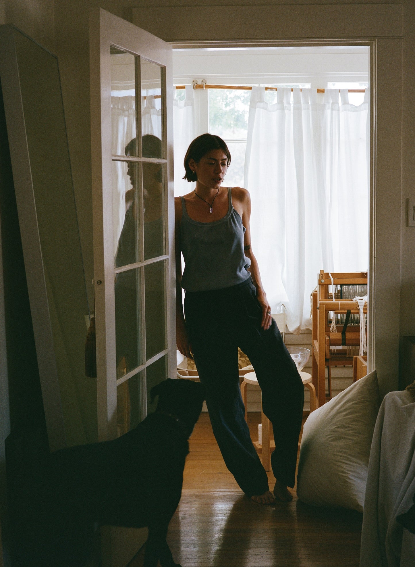 Pin Pendant on Silk Cord