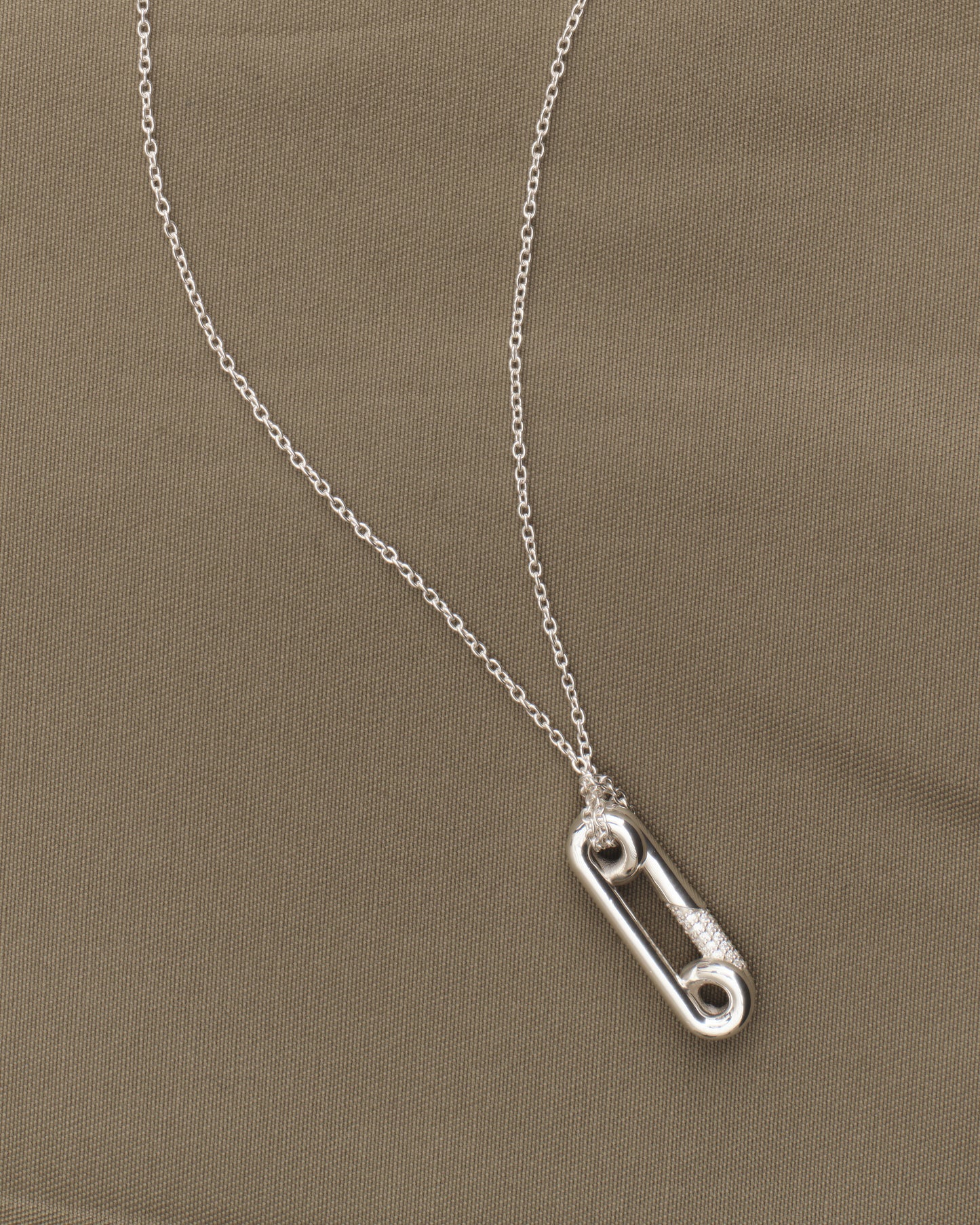 Pin Pendant on Cable Chain