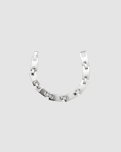 Rectangular Link Bracelet in Sterling Silver