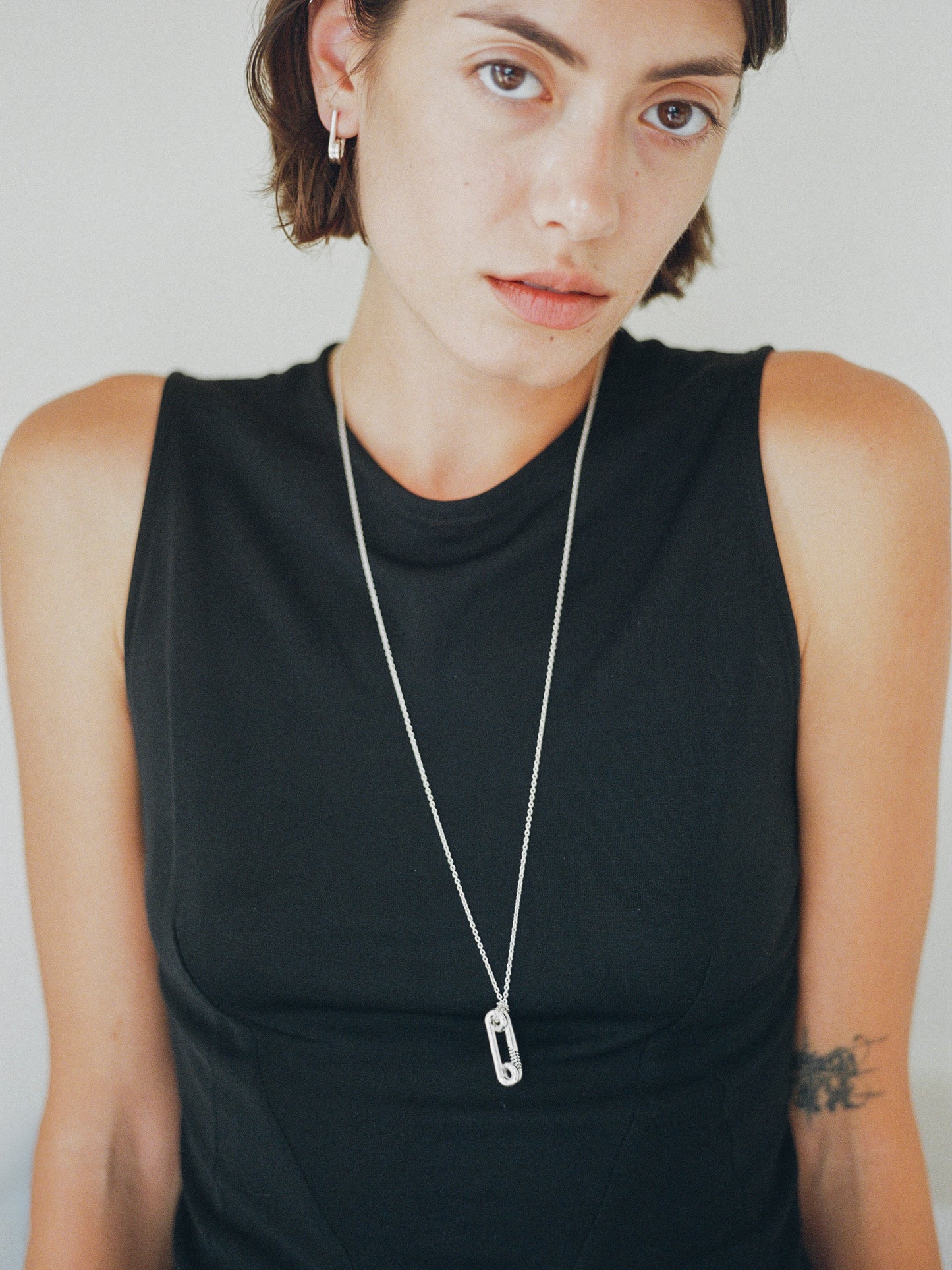 Pin Pendant on Cable Chain