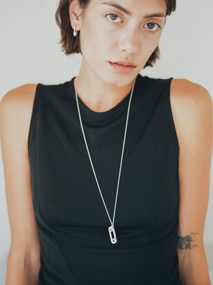 Pin Pendant on Cable Chain