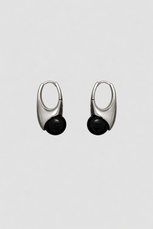 Lobster Earring With Onyx