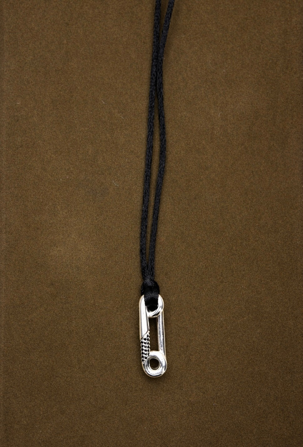 Pin Pendant on Silk Cord