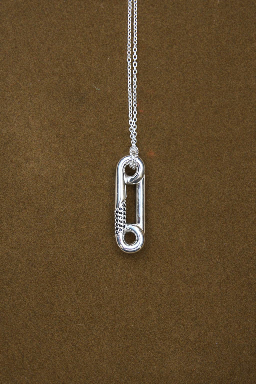 Pin Pendant on Cable Chain