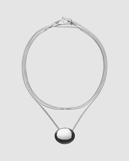 Double Wrap Oval Pendant